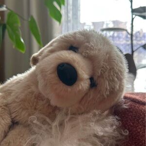 Fluffy Cream Plush Dog Toy